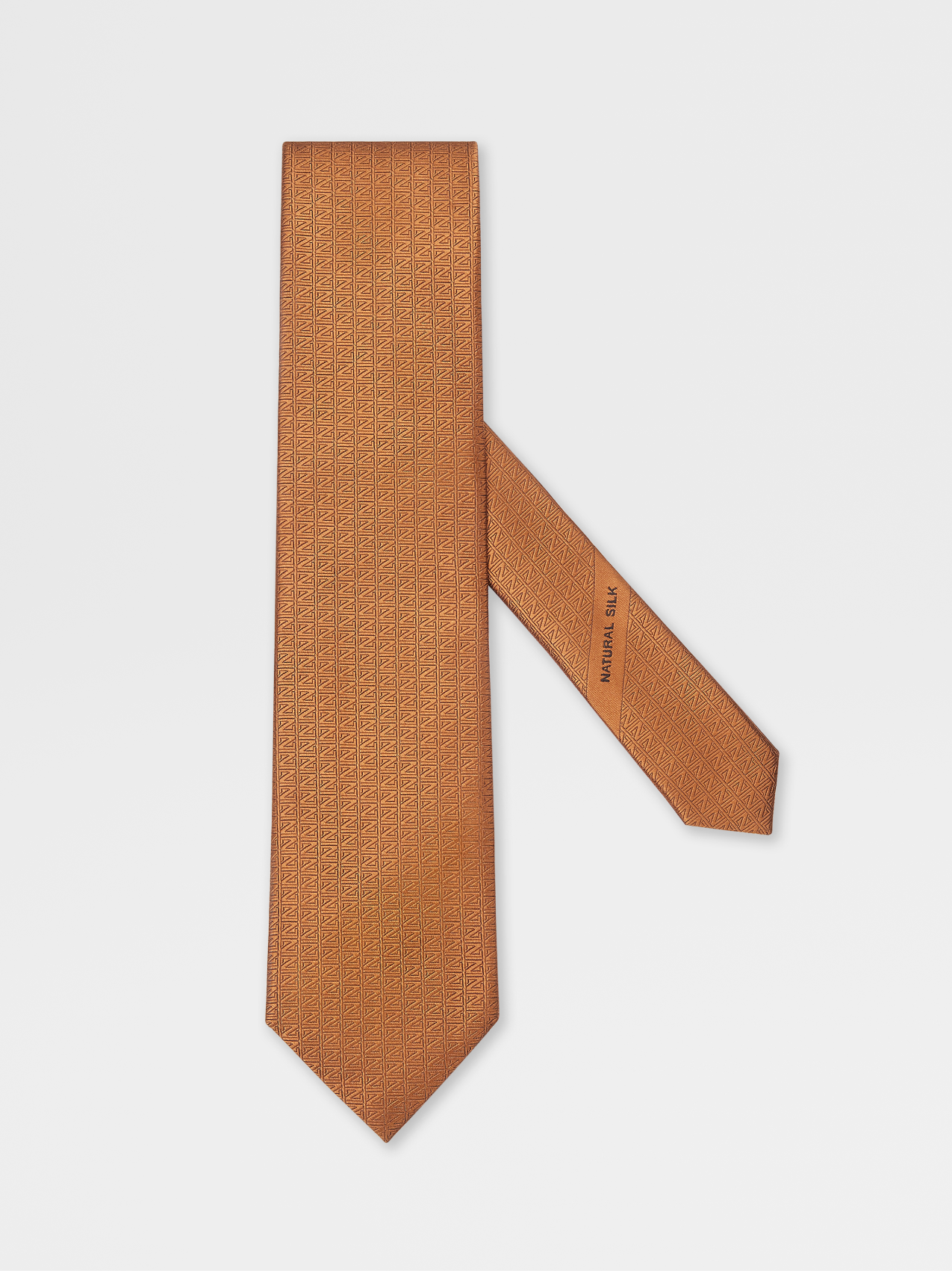 浅棕色天然桑蚕丝领带